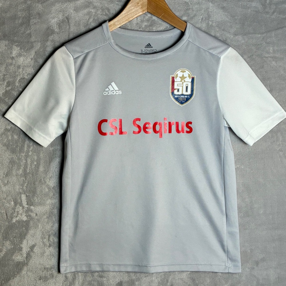 Adidas North Carolina FC Youth 50th Anniversary Soccer Jersey Grey Size M 11-12Y